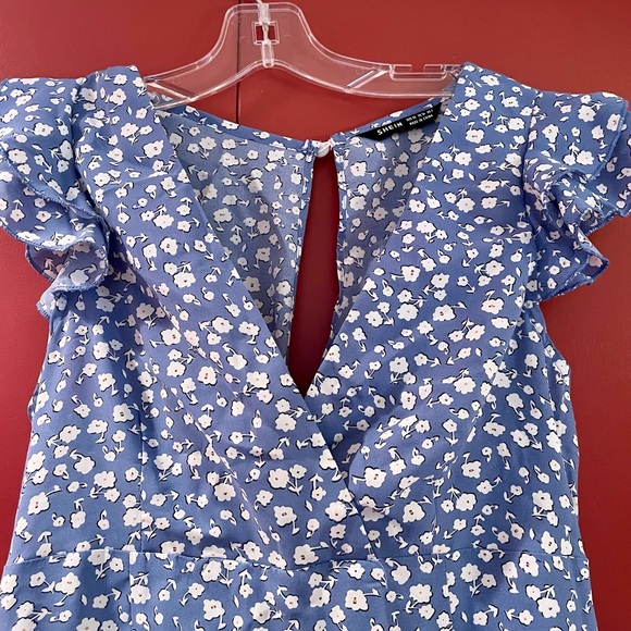 Blue Shein Floral Ruffle Dress - Picture 3 of 10
